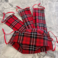 Red and Black Plaid Face Mask