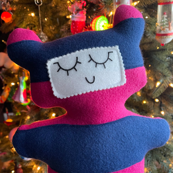 Custom Pink and Blue Stuffed Bear